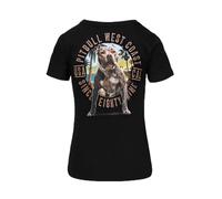 PITBULL Damen T-Shirt Beach Girl - Baumwollshirt 190 GSM taillierter Schnitt Kurzarm mit Rundhals Print vorne und hinten Streetwear Casual Style Tee