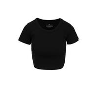 PITBULL Damen T-Shirt, Crop Top Rib, Baumwollshirt 300g im Rippdesign mit Stretch, kurz geschnitten, enganliegend, ohne Aufdruck, Sommer Oberteil Alltag, Kurzes Tshirt