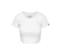 PITBULL Damen T-Shirt, Crop Top Rib, Baumwollshirt 300g im Rippdesign mit Stretch, kurz geschnitten, enganliegend, ohne Aufdruck, Sommer Oberteil Alltag, Kurzes Tshirt