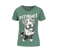 PITBULL Damen T-Shirt Puppy II Baumwollshirt 170g mit Rundhals, Frontprint Welpe“ Regular Fit Kurzarmshirt für Alltag, Sommer & Streetwear-Looks Tshirt