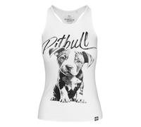 PITBULL Damen Tank Top Puppy Baumwolle Sport Top Figurbetont mit Hund Print Elastisch Racerback Fitness Shirt Frauen ärmelloses Sportshirt