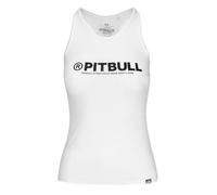 PITBULL Damen Tank Top R Figurbetontes Sport Top aus Baumwolle mit Logo Print Sportshirt mit Stretch Rundhals Frauen ärmelloses Shirt