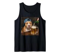 Pitbull Drinking Beer Lustiges Pitbull Dog Meme Tank Top