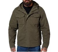 PITBULL Herren Übergangsjacke mit Kapuze Baumwoll Herrenjacke für den Übergang mit Kapuze Fallon Frühlingsjacke Baumwolle Trainingsjacke Work Jacket Stil Military-Schnitt L