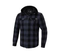 Pitbull Herren Flanelljacke mit Karomuster und Kapuze Flanellhemd mit Kariertes Pioneer Männer übergangsjacke Baumwolle Metalldruckknöpfe universellen Stil und Komfort XXL