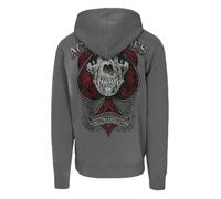 PITBULL Herren Hoodie Ace of Spades Zip Kapuzenpullover Washed Look Regular Fit Männer Hoodie mit Reißverschluss Großer Rückenprint bequemes Hoody Brustlogo Streetwear