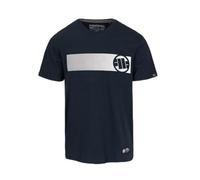 PITBULL Herren T-Shirt Basic Baumwoll Tshirt Small Logo Pit Bull West Coast Runder Halsausschnitt Silikonlogo und Gewebte Aufnäher Ideal für den Sommer