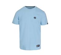 PITBULL Herren T-Shirt Basic Baumwoll Tshirt Small Logo Pit Bull West Coast Runder Halsausschnitt Silikonlogo und Gewebte Aufnäher Ideal für den Sommer