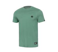 Pitbull Herren T-Shirt Basis Baumwoll Tshirt Small Logo Pit Bull West Coast Runder Halsausschnitt Silikonlogo und Gewebte Aufnäher Ideal für den Sommer M