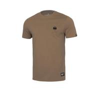 Pitbull Herren T-Shirt Basis Baumwoll Tshirt Small Logo Pit Bull West Coast Runder Halsausschnitt Silikonlogo und Gewebte Aufnäher Ideal für den Sommer S