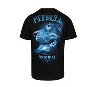 PITBULL Herren T-Shirt Midnight Regular Fit 100% Baumwolle 190g Weiche Kragenleiste Großer Rückenprint Streetwear Shirt Sommershirt Kurzarmshirt