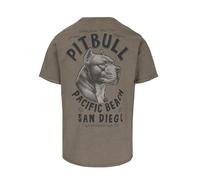 PITBULL Herren T-Shirt Pacific Regular Fit Baumwolle 190g Vintage Look, Raw Edge, Rückenprint, Streetwear Shirt, Sommer Tshirt Baumwollshirt