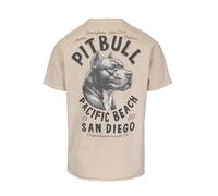 PITBULL Herren T-Shirt Pacific Regular Fit Baumwolle 190g Vintage Look, Raw Edge, Rückenprint, Streetwear Shirt, Sommer Tshirt Baumwollshirt