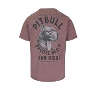PITBULL Herren T-Shirt Pacific Regular Fit Baumwolle 190g Vintage Look, Raw Edge, Rückenprint, Streetwear Shirt, Sommer Tshirt Baumwollshirt