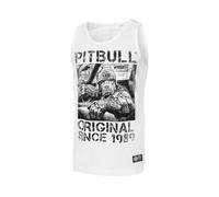 PITBULL Herren Tanktop T-Shirt Top Auffällige Drucke Sportshirt Schmale Passform Pit Bull West Coast Männean k Top Slim Fit Drive L