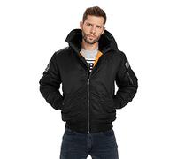PITBULL Herren Winterjacke mit Kapuze Männer Jacke Winter Bomberjacke Encino Hoher Stehkragen, große gefütterte Kapuze M