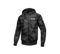 Pitbull - Jacken Herren mit Kapuze, Winddichte Herren Jacke Übergang Athletic Logo, Bequeme Seitliche Taschen mit Reißverschluss, Herren Jacken Übergang Perfekt für Outdoor - S, Schwarz Camo