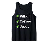 Pitbull Kaffee und Jesus Christus religiöse Pitbulls Hundebesitzer Tank Top