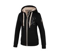 PITBULL - Sweatshirt Damen mit Kapuze und Zip RUFFINA PB, Hoodie Damen mit Fellfutter, Kapuzen Pullover mit Zip, Kapuzenpulli Frauen, Kapuzenjacke mit Reißverschluss