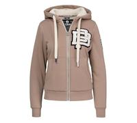 PITBULL - Sweatshirt Damen mit Kapuze und Zip RUFFINA PB, Hoodie Damen mit Fellfutter, Kapuzen Pullover mit Zip, Kapuzenpulli Frauen, Kapuzenjacke mit Reißverschluss