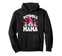 Pittie Mom Dog Lover GNOME Pink Paws for Women Pitbull Mama Pullover Hoodie