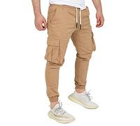 PITTMAN Cargohose Mit Gummizug Arbeitshose Herren Camouflage Hose Jogger Chino Jeans Hose Männer Giga, Beige (Woodsmoke 171321), W28/L34