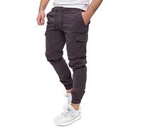 PITTMAN Darius - Cargohosen Für Männer - Stretch Hose - Herren Cargohose - Slim Fit Baumwollhose, Grau (Nine Iron 193908), W28/L34