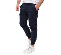PITTMAN Darius - Herren Cargohose Slim Fit - Stretch Cargo Hose - Dunkelblaue Männer Stoffhose, Blau (Sky Captain 193922), W36/L34
