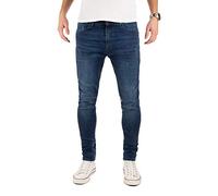 PITTMAN Herren Jeans M458 Look Slim fit - Blaue Skinny Männer Stretch Jeanshose Denim, Blau (Dress Blues 194024), W36/L32
