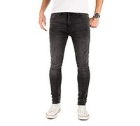 PITTMAN Herren Jeans M458 Look Slim fit - Graue Skinny Männer Stretch Jeanshose Denim, Grau (Asphalt 190201), W34/L32