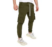 PITTMAN Jogginghose Cargo Hosen Man Cargohose Herren Stretch Hose Grün Männer Chino mit Gummizug Giga, Grün (Forest Night 190414), W28/L32