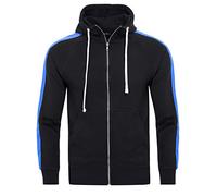 PITTMAN Retro Plus Size Männer Sweatjacke Zipper Hoodie Sweatshirt Jungen Jacken Sweater Herren Pullover Kapapuzenjacke, Schwarz/Blau (1603), XXL