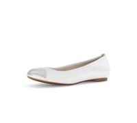pius gabor - elegante Ballerinas Materialmix Leder weiß weiß - Gr. - 6.5 UK