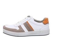 Pius Gabor Herren Sneaker Low – recyceltes Futter, Wechselfußbett – Weiß/Beige/Orange, 41 EU / 7.5 UK