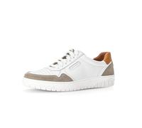 Pius Gabor Herren Sneaker Low,Halbschuhe,recyceltes Futter,zertifiziertes Leder,Wechselfußbett,Kork-Zwischensohle,White/Sahara/orange,44 EU / 9.5 UK