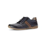 Pius Gabor Herren Sneaker Low,Schnürschuhe,recyceltes Futter,zertifiziertes Leder, Wechselfußbett,Reißverschluss,Denim/Cognac,43 EU / 9 UK