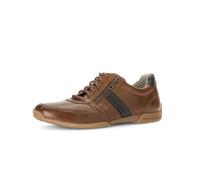 Pius Gabor Herren Sneaker Low,Schnürschuhe,recyceltes Futter,zertifiziertes Leder, Wechselfußbett,Reißverschluss,Cognac/Denim,43 EU / 9 UK