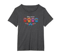 Pixar Coco Full Color Logo T-Shirt, Damen Große Größen, Anthrazit Meliert, 5X