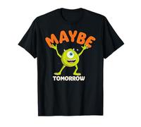 PIXAR Disney PIXAR Mike Wazowski Maybe Tomorrow T-Shirt für Erwachsene und Kinder, Schwarz, Klein, Klassisches Cartoon Kurzarm T-Shirt