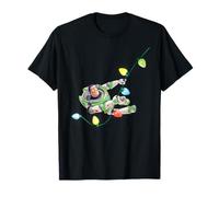 Pixar Disney PIXAR Toy Story Buzz Lightyear Weihnachten T-Shirt Schwarz S Unisex-Erwachsene Klassische Passform Kurzarm Crew-Ausschnitt