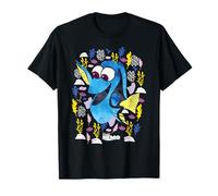 PIXAR Finding Nemo Dory Just Keep Swimming T-Shirt - Unisex Erwachsene, Schwarz, Kleidergröße 36, Kurzarm