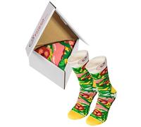 Pizza Socks Box Slice - Italienische - Damen Herren Pizza Socken 1 Paar - Größen 47-50