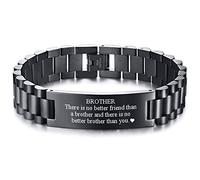 PJ JEWELLERY To My Brother Geschenk Armband Männer Inspirierende Nachricht Gravierte Armband Geschenkidee an Schwager Abschlussfeier Geburtstagsgeschenk von Schwester Bruder