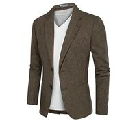 PJ Paul Jones Blazer mit Fischgrätenmuster, britische Wollmischung, Sportmantel, Braun-Hahnentritt, XX-Large