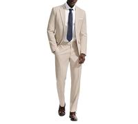 PJ PAUL JONES Herren Anzug 2 Teilig Slim Fit Modern Suits Aprikose XL | Klassisch Einfarbig Herrenanzug | Anzug-Set für Business Smoking Party | Sakko Hose Hochzeitsanzug mit 2 Knöpfe