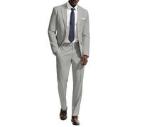 PJ PAUL JONES Herren Anzug 2 Teilig Slim Fit Modern Suits | Klassisch Einfarbig Herrenanzug | Anzug-Set für Business Smoking Party | Sakko Hose Hochzeitsanzug mit 2 Knöpfe