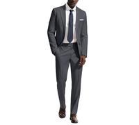 PJ PAUL JONES Herren Anzug 2 Teilig Slim Fit Modern Suits | Klassisch Einfarbig Herrenanzug | Anzug-Set für Business Smoking Party | Sakko Hose Hochzeitsanzug mit 2 Knöpfe
