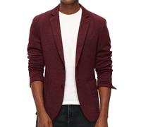 PJ PAUL JONES Herren Casual Knit Blazer Anzug Jacken Zwei Knöpfe Leicht Ungefüttert Sport Mantel, Bordeaux, L