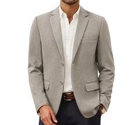 PJ PAUL JONES Herren Fischgräten-Blazer Jacke Leichter Casual Knit Sport Mantel, C-apricot, L