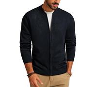 PJ Paul Jones Strickjacke Herren Klassischer Zipper Cardigan | Knitted, Stehkragen, Weste, Business, Winter Men'S Sweatjacke Langarm Mit Reissverschluss, Feinstrickjacke für Männer